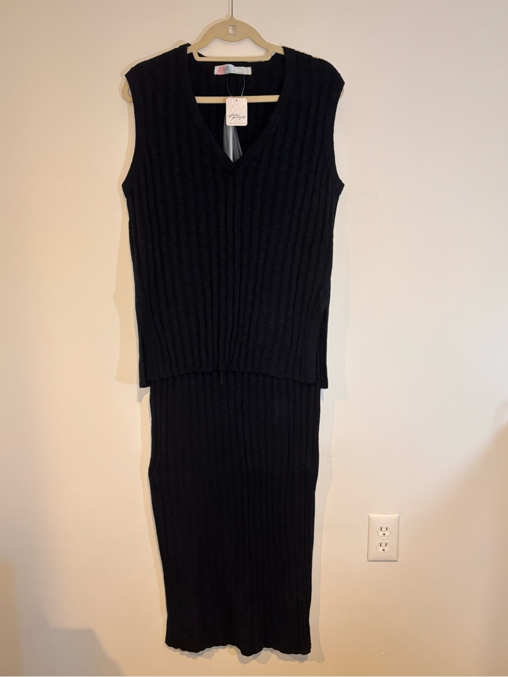 Free People Veda Cotton Blend Sleeveless Sweater and Skirt Set NWT